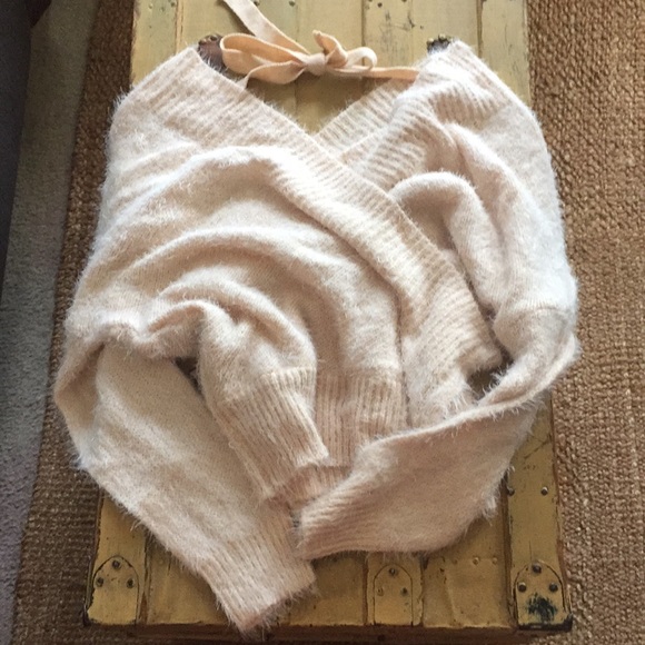 NWT LF STRETCH BLUSH PINK SOFT OVERSIZED OFF SHOULDER SWEATER SLOUCHY COZY S - Picture 6 of 10